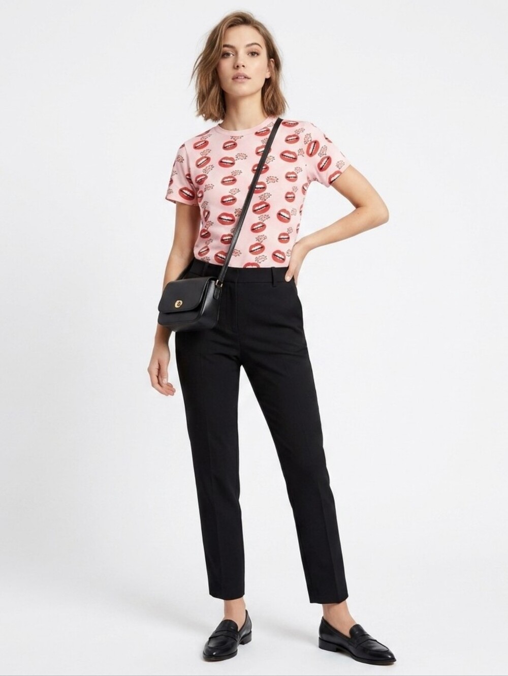 NEW MOUTH/LIPS PRINT TEE Sz M